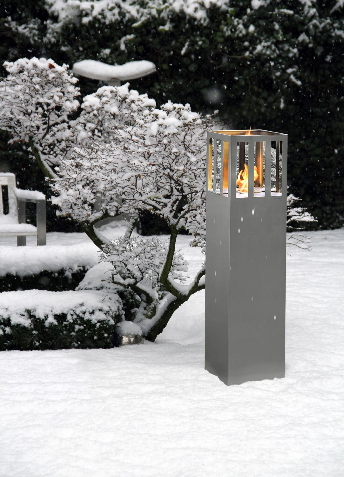 Feuersäule aus Edelstahl
