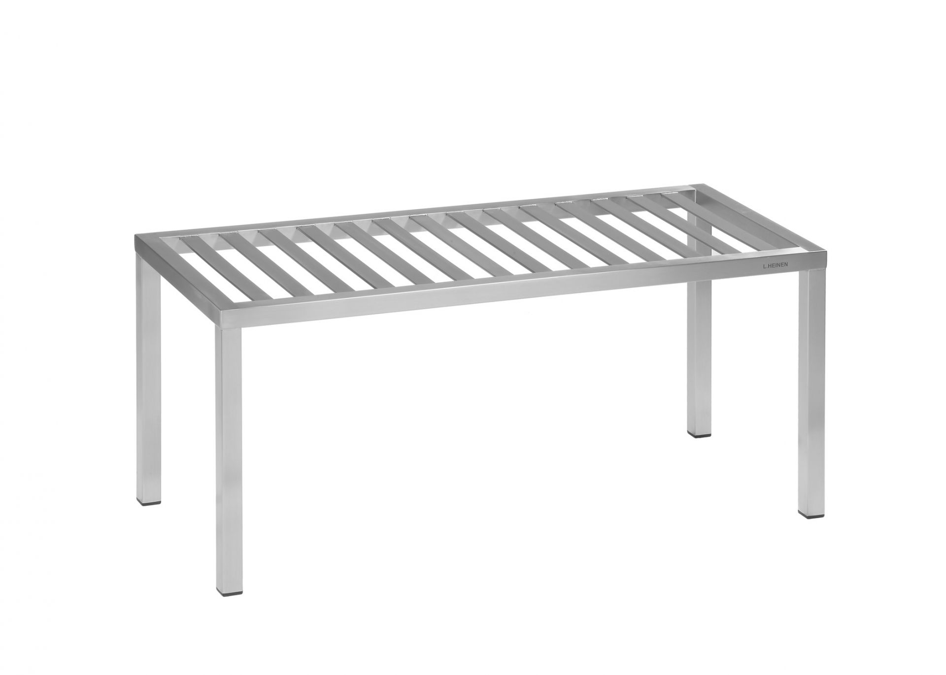 Klassiker-Banktisch aus Edelstahl Klassiker-Banktisch aus Edelstahl