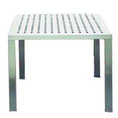 Edelstahl-Tisch mit gelochter Platte GM-622 (90 x 90 cm)