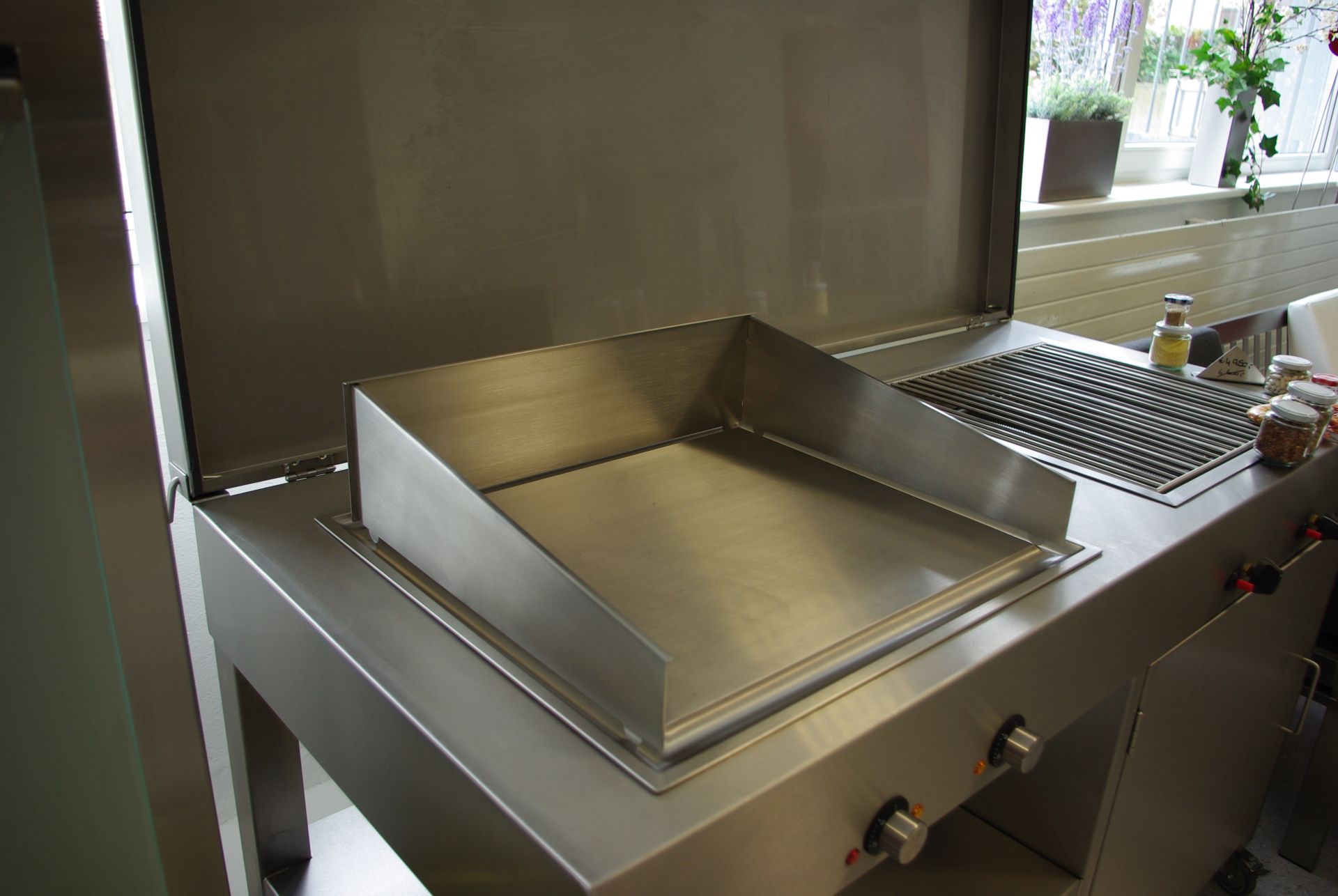 Spritzschutz für Teppan Yaki 3000 3-teilig aus Edelstahl